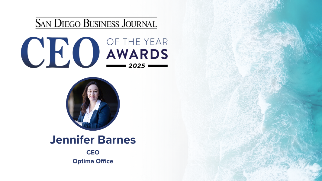 SDBJ CEO of the Year named Jennifer Barnes, CEO of Optima Office, as finalist